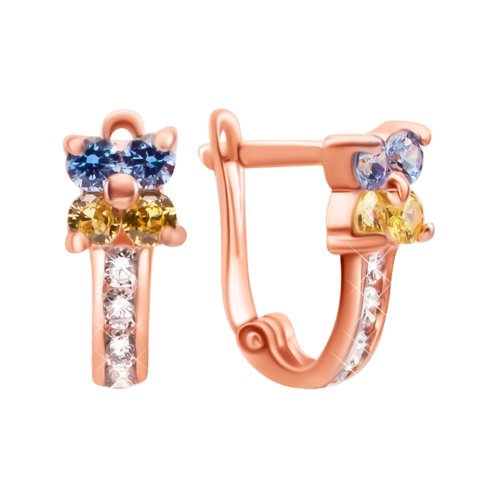 Золотые серьги с фианитами Royal. Артикул UG5С4192 Royal Ukraine