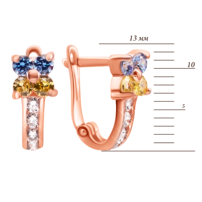 Золотые серьги с фианитами Royal. Артикул UG5С4192 Royal Ukraine