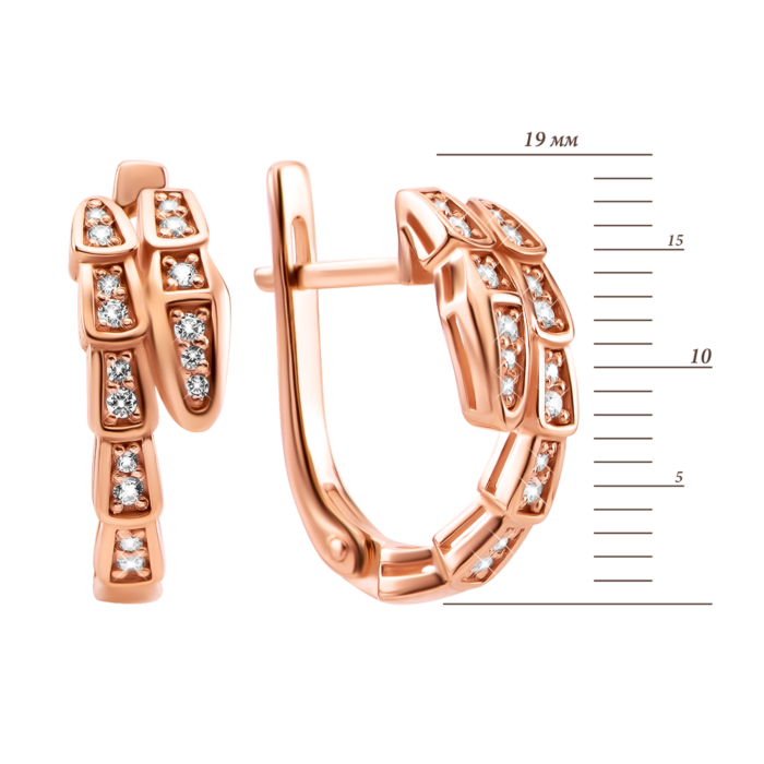 Золоті сережки з фіанітами. Артикул UG5СВ1859(2)и