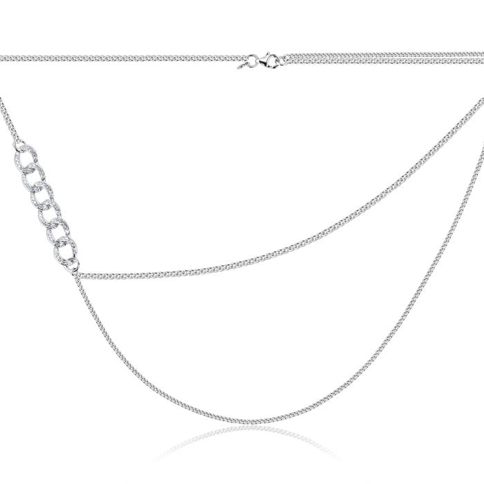 Серебряное колье с фианитами. Артикул CCAPD000001-K/12/1