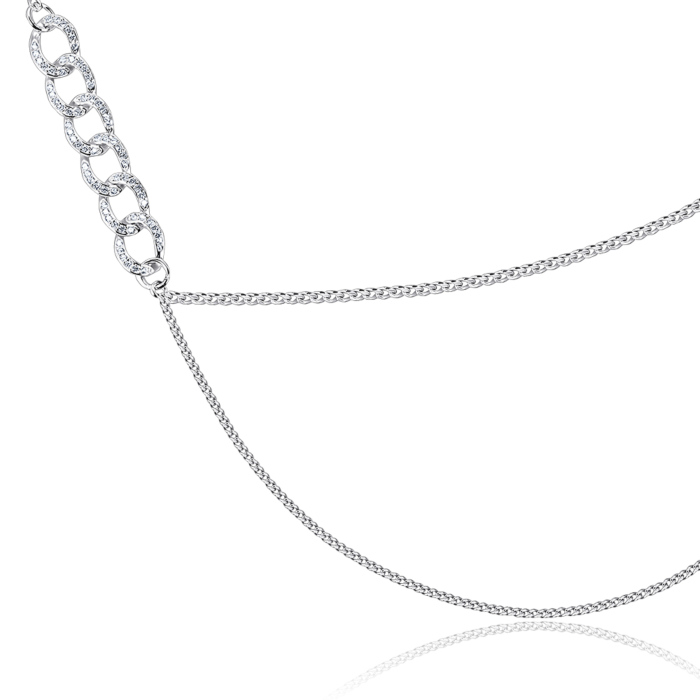 Серебряное колье с фианитами. Артикул CCAPD000001-K/12/1