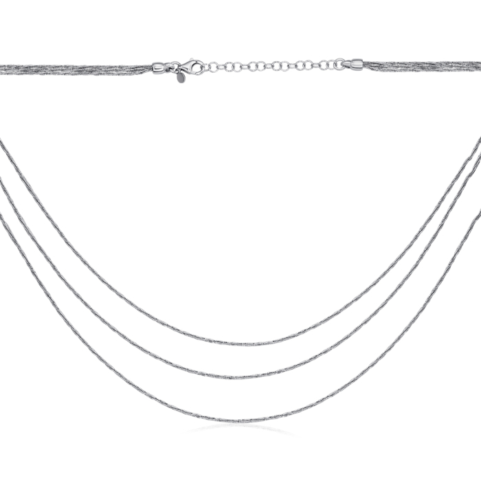 Серебряное колье без вставки CCAXD000004-K/12