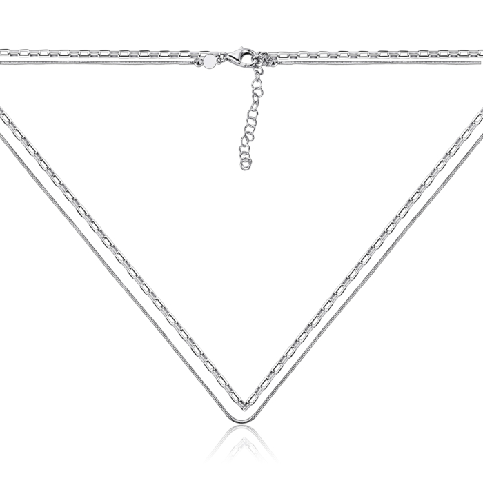 Серебряное колье без вставки. Артикул CCAXD000024-K/12