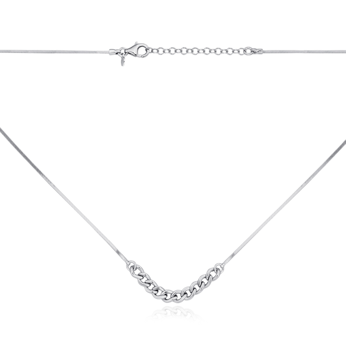 Серебряное колье без вставки CCAXD000154-K/12