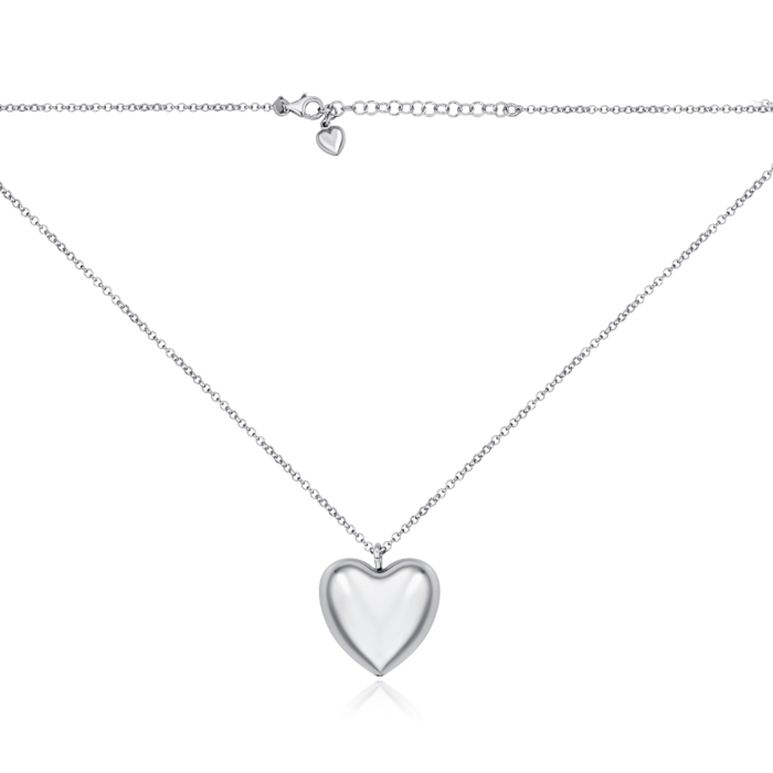 Серебряное колье «Сердце» с подвеской без вставки CCHXD000007-K/12