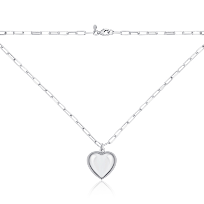 Серебряное колье с подвеской в форме сердца CCHXD000013-K/12
