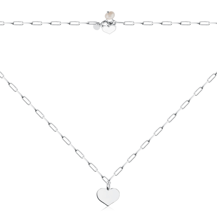Срібне кольє з перлиною. Артикул CFAPD000030-K/12/4442