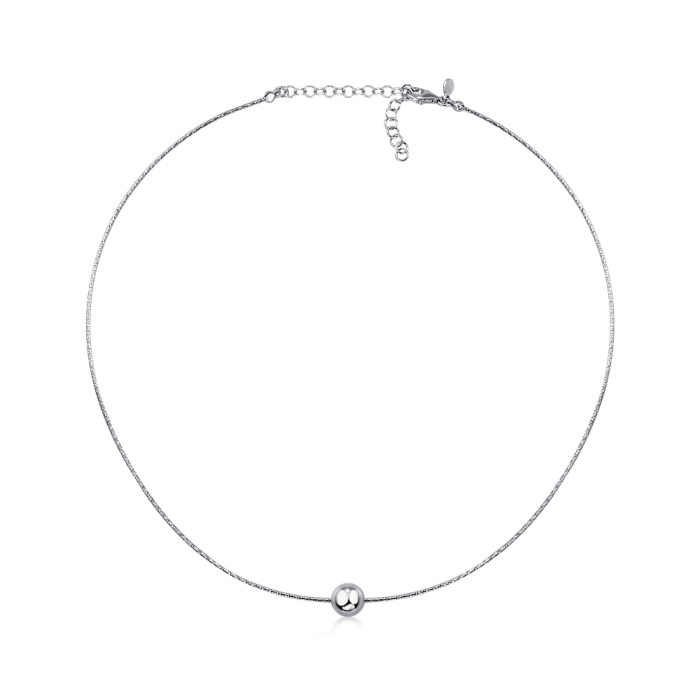 Жесткое серебряное колье без вставки CFAXD000043-K/12