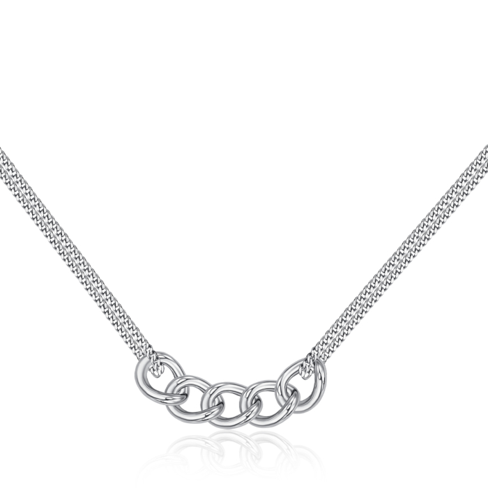 Серебряное колье без вставки CFAXD000208-K/12