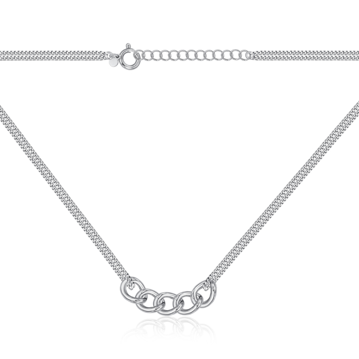 Серебряное колье без вставки CFAXD000208-K/12