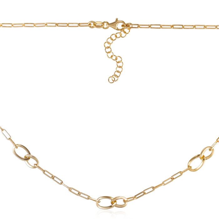 Серебряное позолоченное колье. Артикул CLT 10646 G-K/20