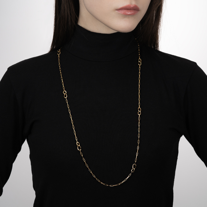 Серебряное позолоченное колье. Артикул CLT 10647 G-K/20