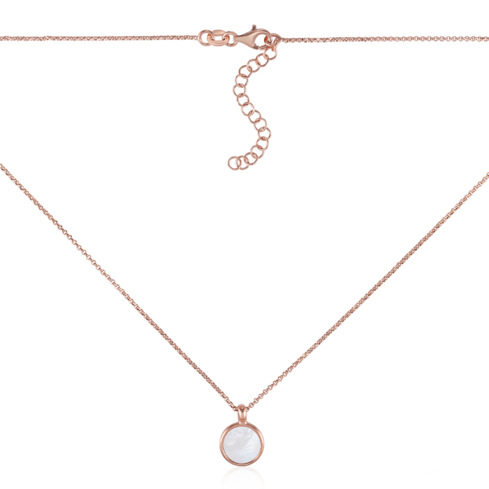 Серебряное позолоченное колье с перламутром. Артикул CLT 10686 P-K/17/1783