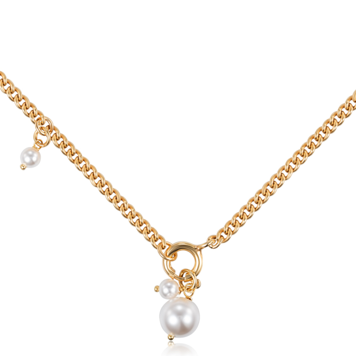 Серебряное колье с жемчугом. Артикул CLT 10933 G-K/20/4783