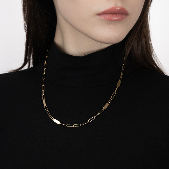 Серебряное позолоченное колье. Артикул CLT 11033 G-K/20