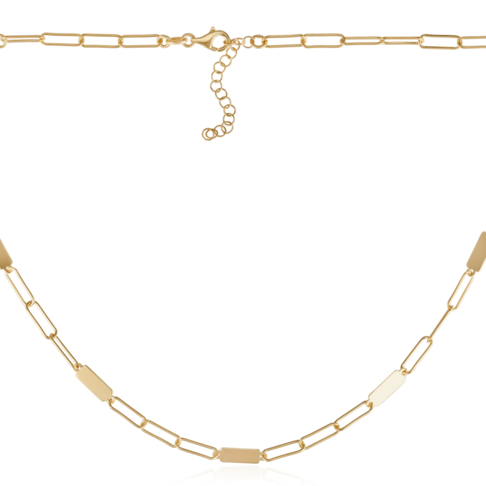 Серебряное позолоченное колье. Артикул CLT 11033 G-K/20