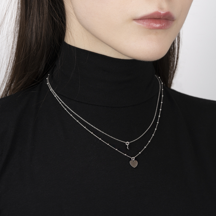 Серебряное колье. Артикул CLT 11116 RH-K/12