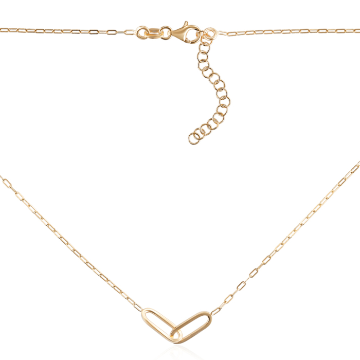 Серебряное позолоченное колье. Артикул CLT 11341 G-K/20