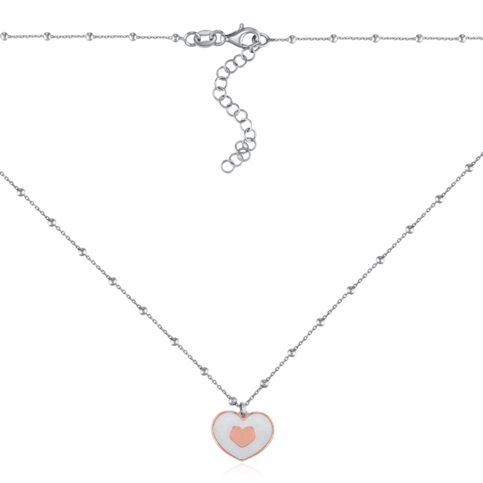 Срібне кольє з перламутром. Артикул CLT 11589 BRHP-K/15/1101