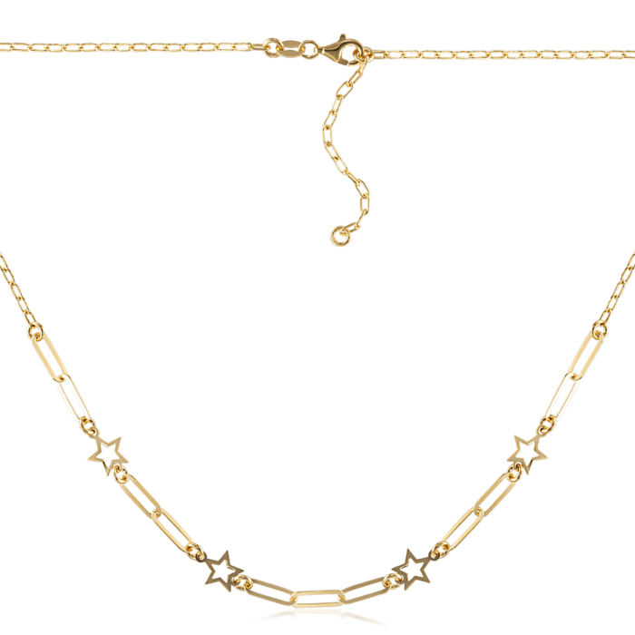 Серебряное позолоченное колье. Артикул CLT 11612 G-K/20