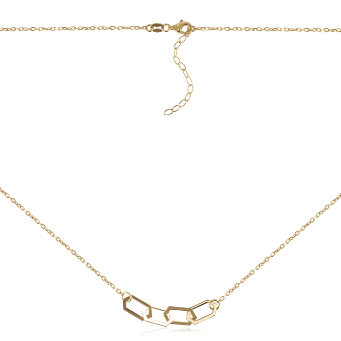 Серебряное позолоченное колье. Артикул CLT 11637 G-K/20