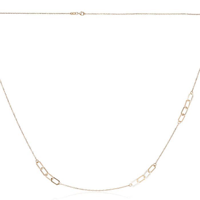 Срібне позолочене кольє. Артикул CLT 11638 G-K/20