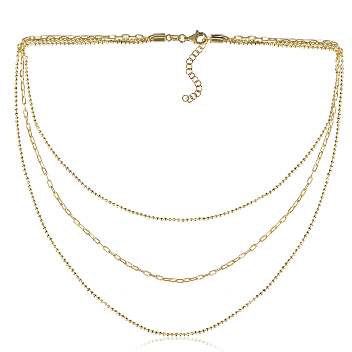 Серебряное колье. Артикул CLT 11683 G-K/20