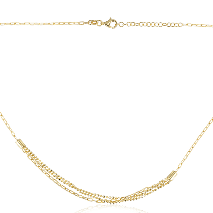 Серебряное позолоченное колье. Артикул CLT 11685 G-K/20