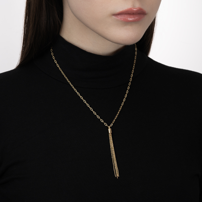 Серебряное позолоченное колье. Артикул CLT 11686 G-K/20