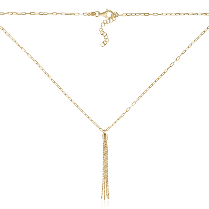 Серебряное позолоченное колье. Артикул CLT 11686 G-K/20