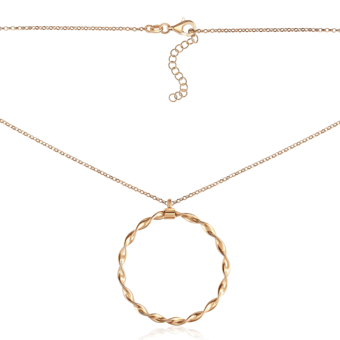 Срібне кольє. Артикул CLT 11715 G-K/20