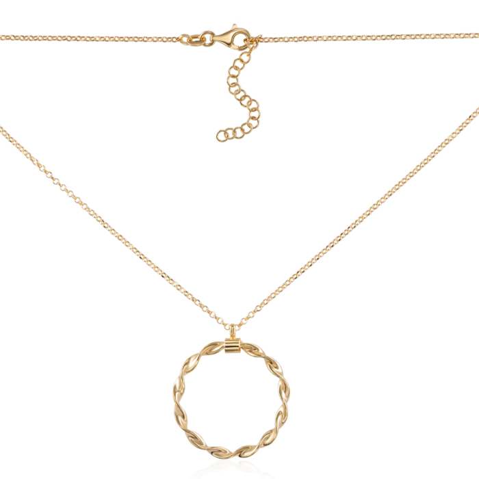 Серебряное позолоченное колье. Артикул CLT 11716 G-K/20