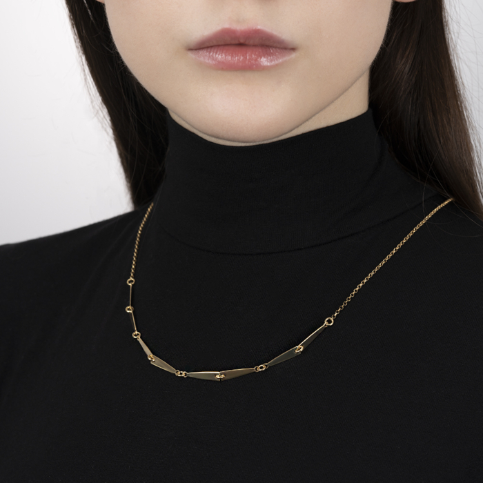 Серебряное позолоченное колье. Артикул CLT 11730 G-K/20