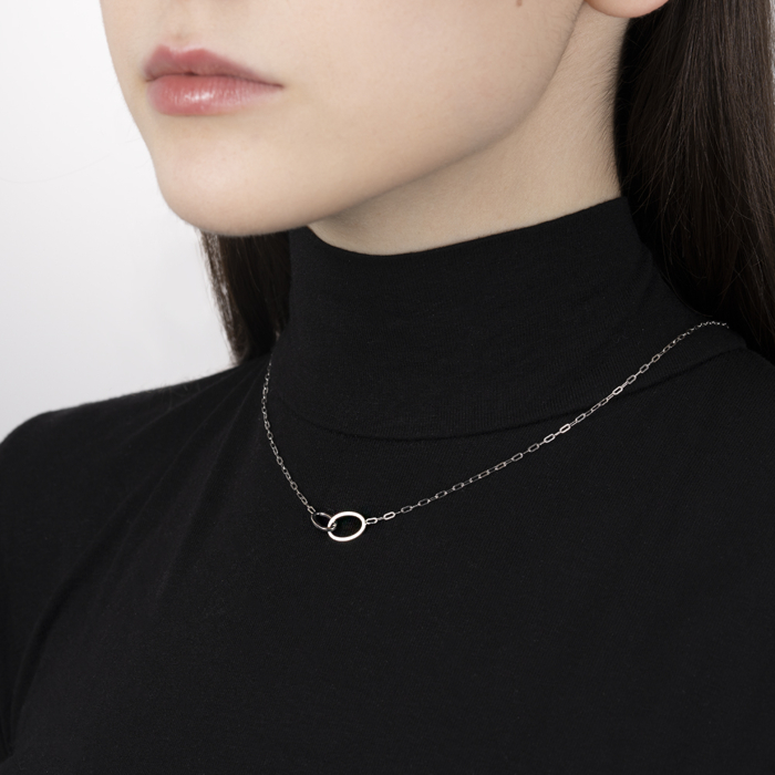 Серебряное колье. Артикул CLT 11793 RH-K/12