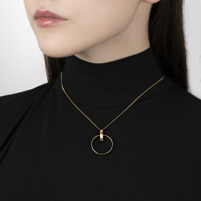 Серебряное позолоченное колье. Артикул CLT 11814 G-K/20