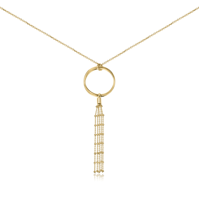 Серебряное позолоченное колье без вставки CLT 11436 G-K/20