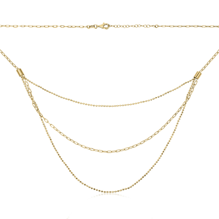 Срібне позолочене кольє без вставки CLT 11684 G-K/20