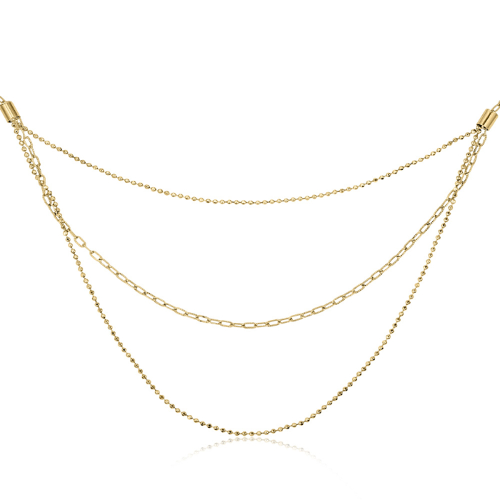 Срібне позолочене кольє без вставки CLT 11684 G-K/20