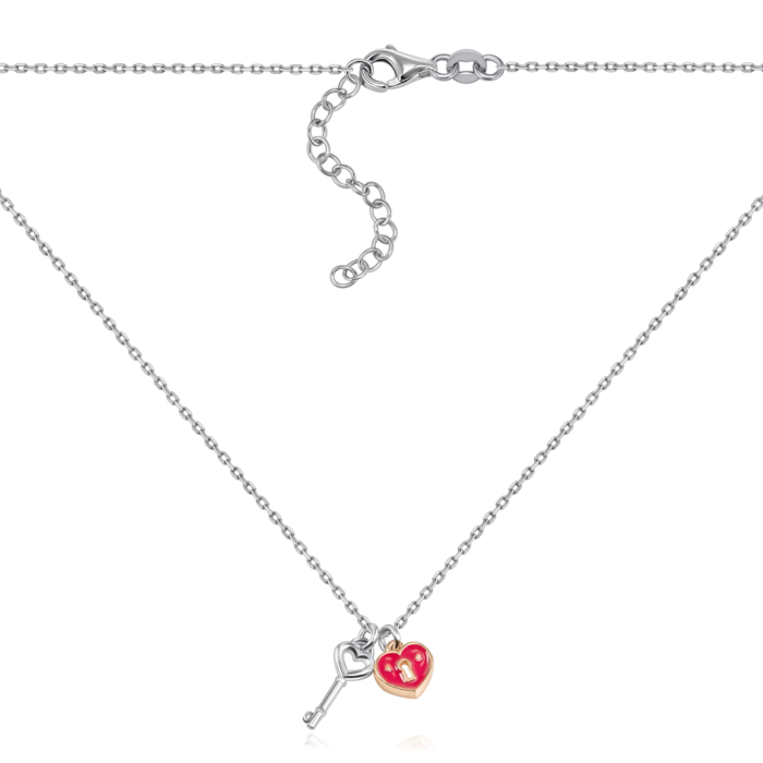 Серебряное колье с эмалью. Артикул CLT_11879-K/16/392