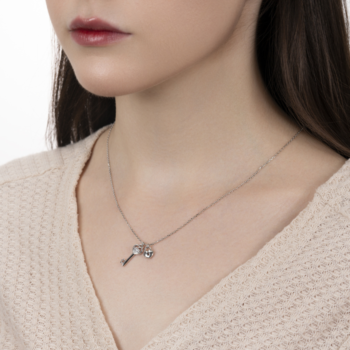 Серебряное колье с фианитами. Артикул CLT_11880-K/12/1