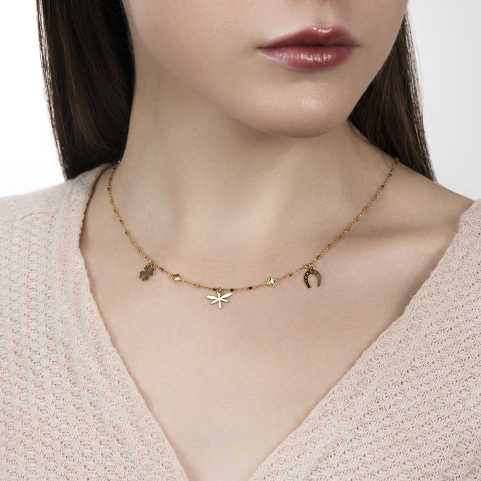 Серебряное колье с фианитами. Артикул CLT_11922-K/20/10