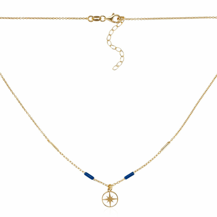 Серебряное колье с эмалью. Артикул CLT_11933-K/20/570