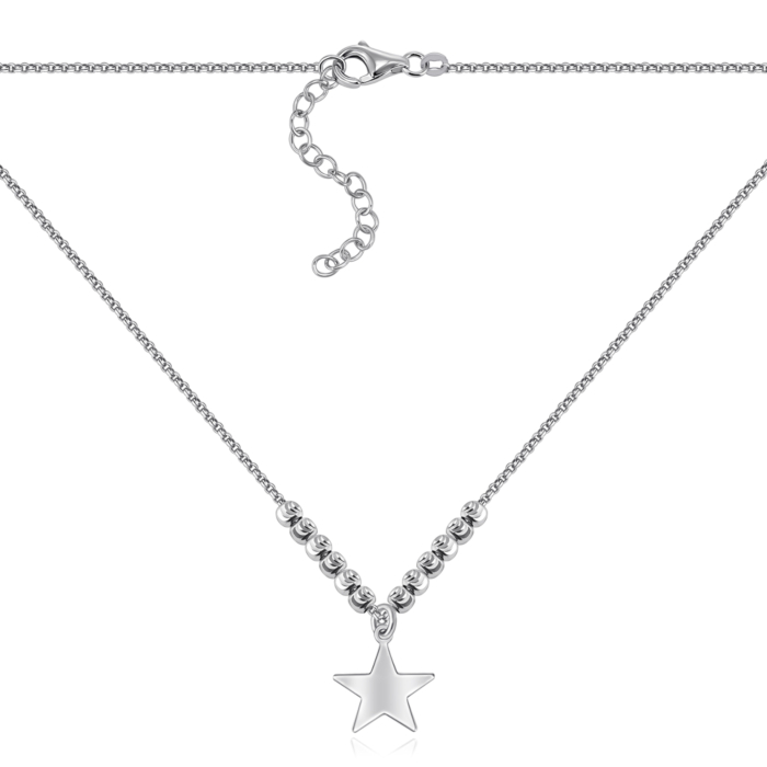 Серебряное колье. Артикул CLT_12039-K/12