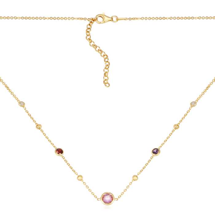 Срібне кольє з фіанітами. Артикул CLT_12078-K/20/21033