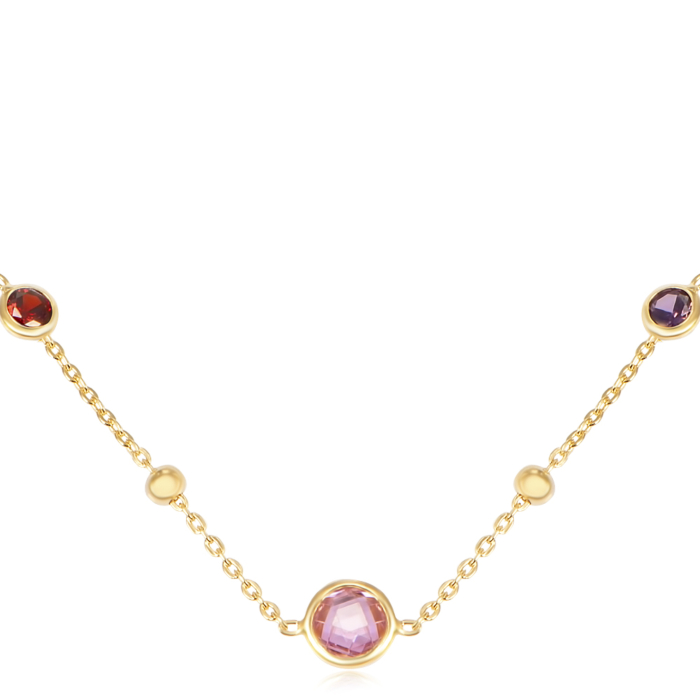 Срібне кольє з фіанітами. Артикул CLT_12078-K/20/21033