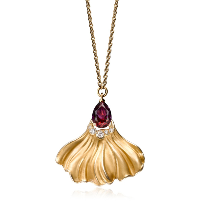 Колье из желтого золота Magerit с красным топазом и бриллиантами 2063.1-N/05/10904