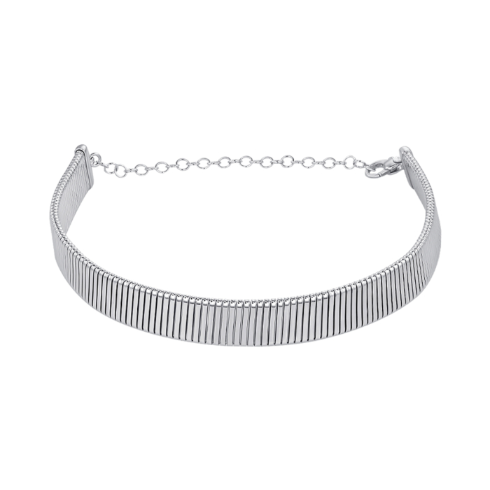 Жорстке срібне кольє без вставки CTBXD000018-K/12