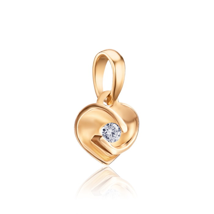 Золота підвіска з діамантом 50985/01/0/8563