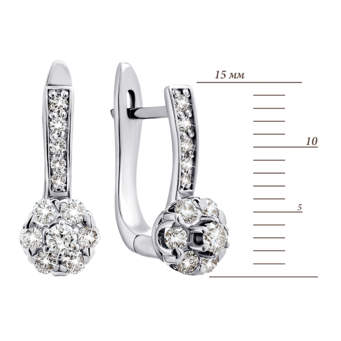 Золотые серьги с бриллиантами. Артикул UG5Сz 7537/1