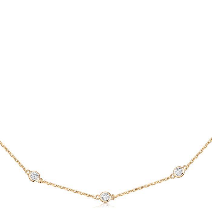 Серебряное колье с фианитами. Артикул D02184-g-K/20/1